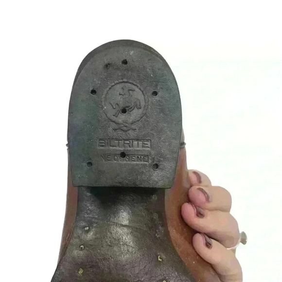 VTG TONY LAMA #5084 Leather Cowboy Western Boots Cognac Marble Brown 10 - B - Picture 7 of 14